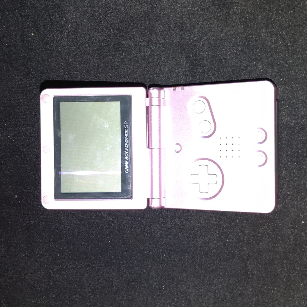 Nintendo Game Boy Advance GBA SP Console AGS-101 Pearl Pink System + Shark Tale
